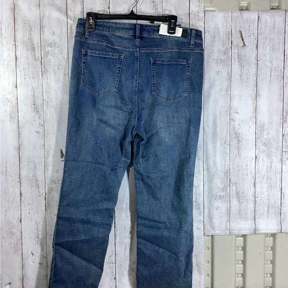 Kenneth Cole Ladies’ Button Fly High Rise Straight Leg Jean Womens Size 12 Blue - Picture 2 of 6